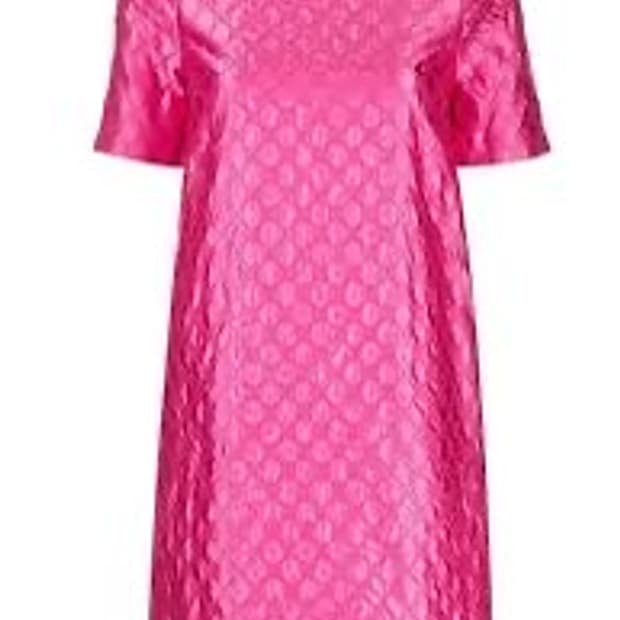 구찌 새틴 핑크 원피스