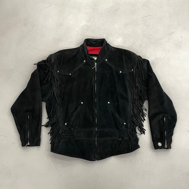 할리데이비슨 90s 프린지 에스닉 스웨이드 리얼레더 가죽자켓 