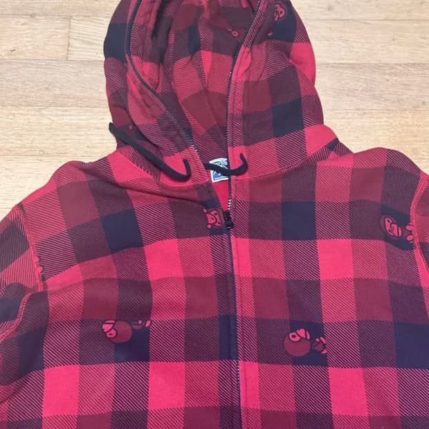 베이프 체크 후드집업