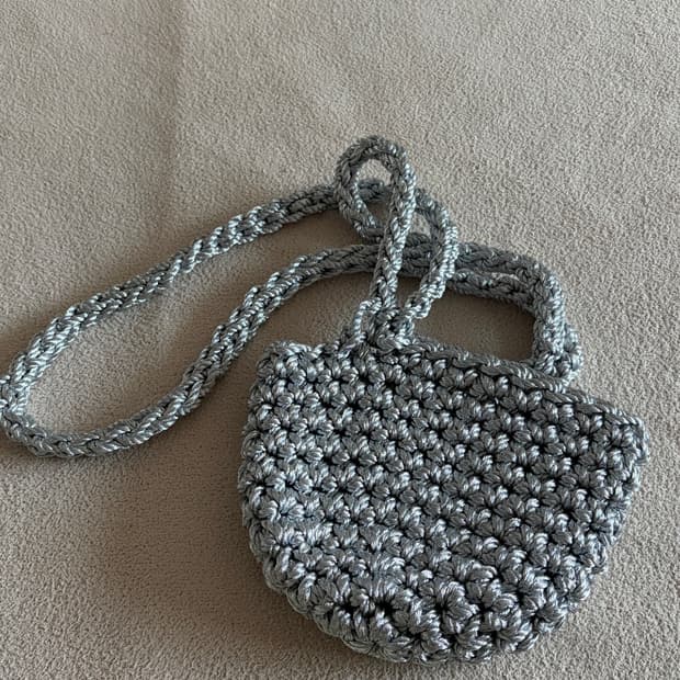 Apecta 편집숍 실버 백 (착용샷 있음)