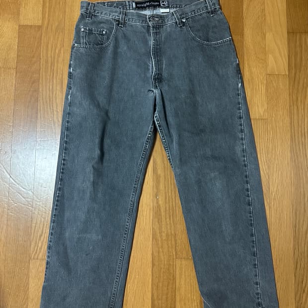 [36/30] 90s 리바이스 실버탭 스트레이트 루즈 흑청 데님 팬츠