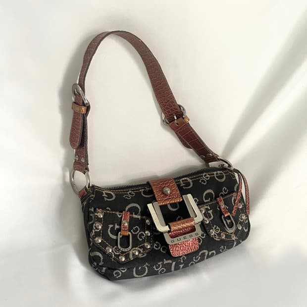 Guess 00s denim stud bag