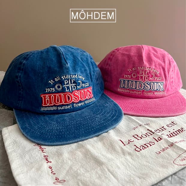 [Unisex] 후드썬 로고 자수 볼캡 캠프캡