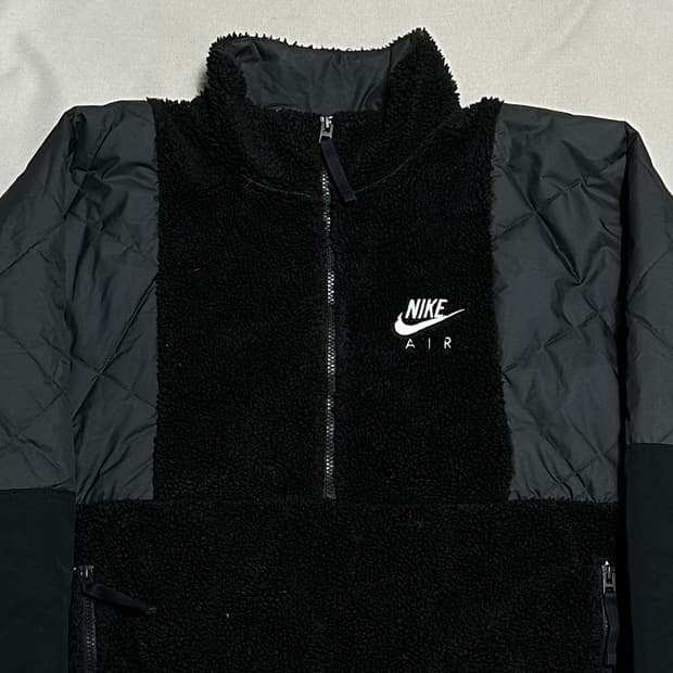 XXL 나이키 에어 블랙 반집업 플리스
