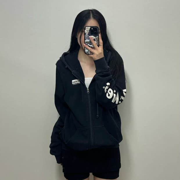 디키즈 자수로고 블랙 후드집업