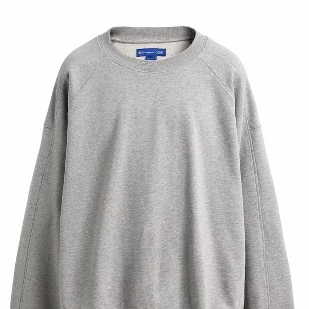 자라 테크니컬 코튼 크루넥 맨투맨 X 챔피온 4393/312 GREY 