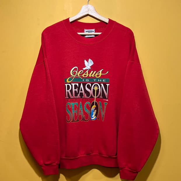 90s [XL] USA LEE 홀리데이 크리스마스 그래픽 빈티지 맨투맨