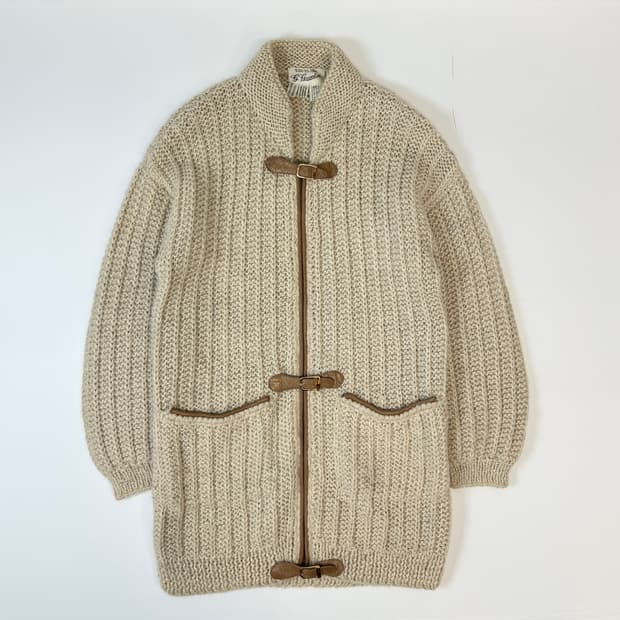 80’s 구찌 알파카 울 더플 롱코트 가디건 42