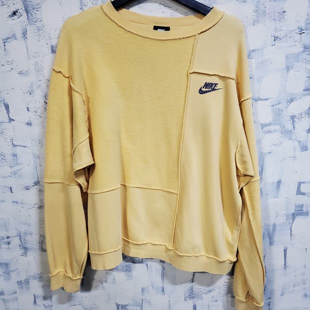 나이키 패치워크 아이콘클래쉬 맨투맨 티셔츠 옐로우 