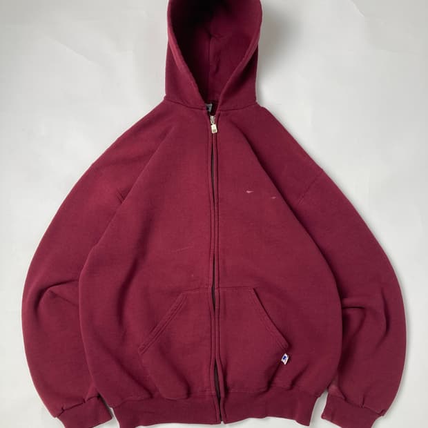 90s Russell Zip Up Hoodie (burgundy)