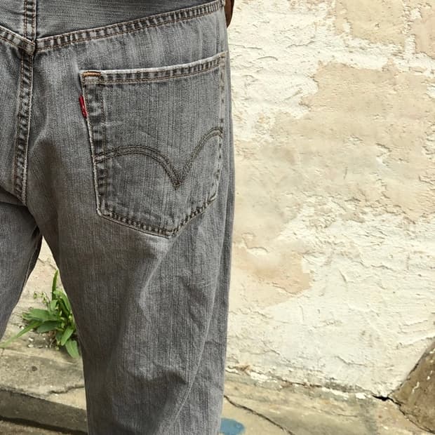 리바이스 정품 501 흑청 스트레이트 데님팬츠