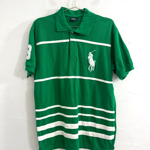 polo ralph lauren green stripe pk top