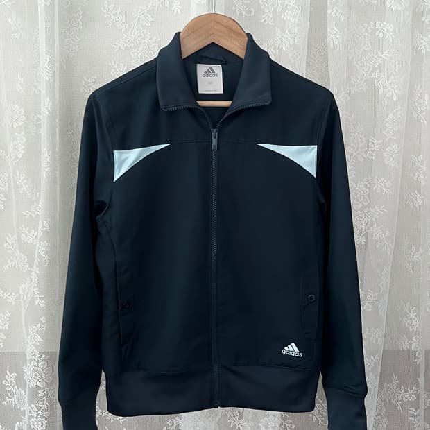 85) 아디다스 올드스쿨 여성 져지 집업 네이비