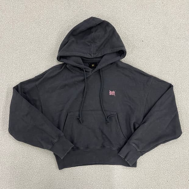 [S] 브라운브레스 차콜 여성 크롭 긴팔 후드 티셔츠 0120M1