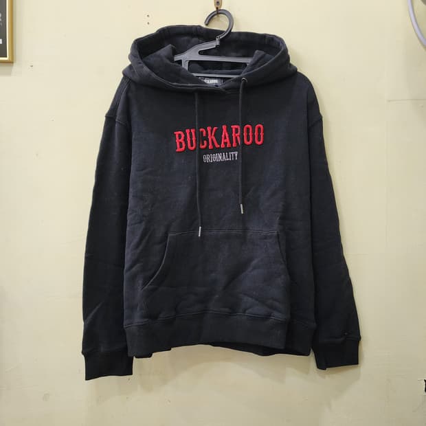 [S] BUCKAROO 오리지널리티 로고 후드티 (블랙)