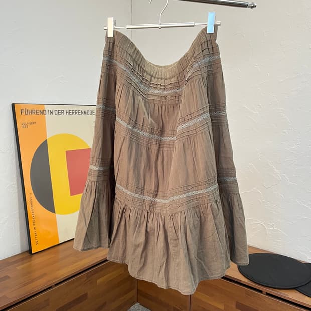 히스테릭 글래머 코튼 플레어 스커트 