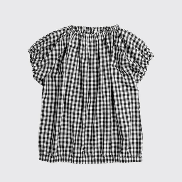 생긴스튜디오 volume shirring check top