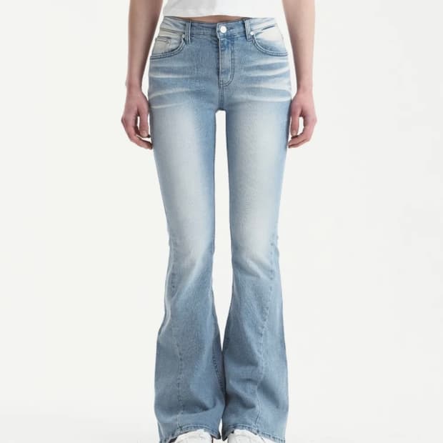 시너진 캣 워싱 데님 롱버전