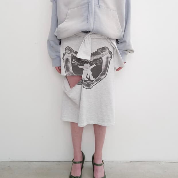 오픈와이와이 yy Hug & Heart Cutout Midi Skirt