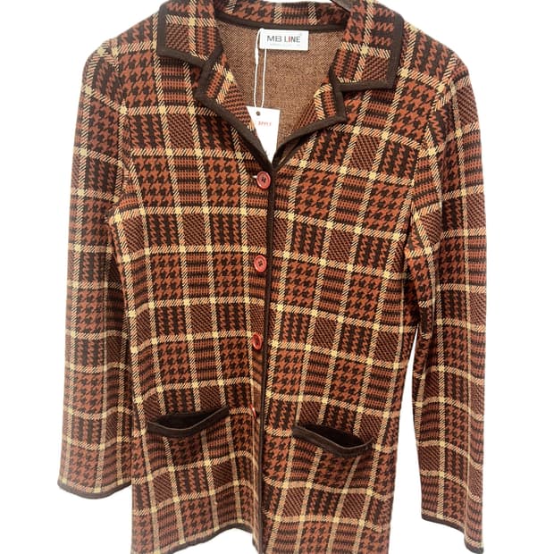 MB LINE 체크 니트 자켓