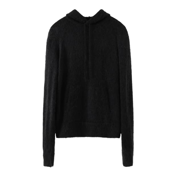 오라리 auralee 브러시드 모헤어 울 니트 후드 - 잉크 블랙 (3)