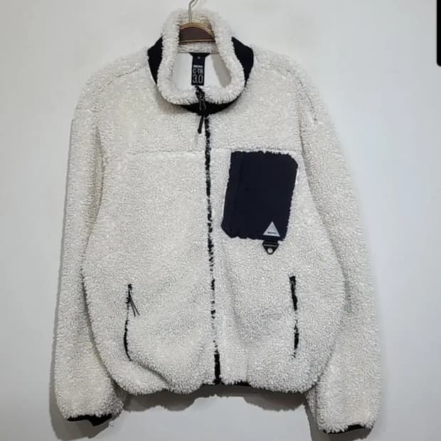 (100) 네파 플리스 점퍼 화이트 뽀글이 후리스 자켓 