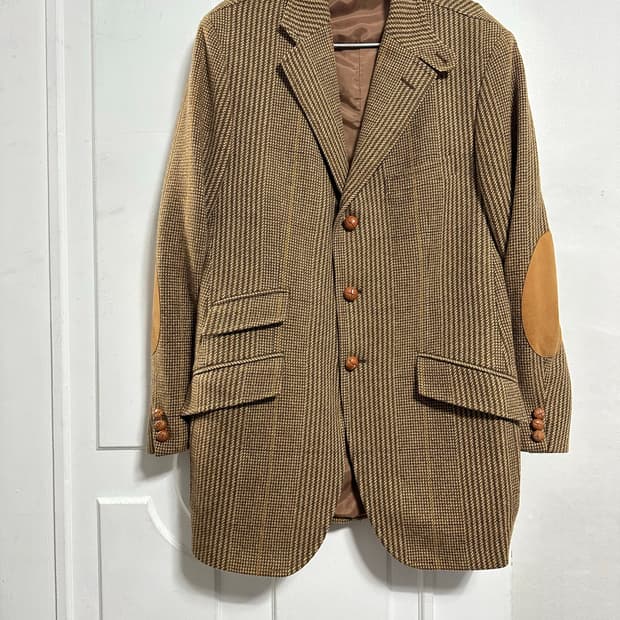 폴로 릴프로렌 테일러드 헤링본 울 블레이저