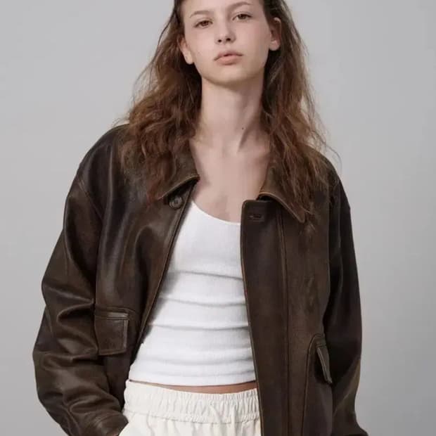 더바넷 A-2 레더자켓 브라운