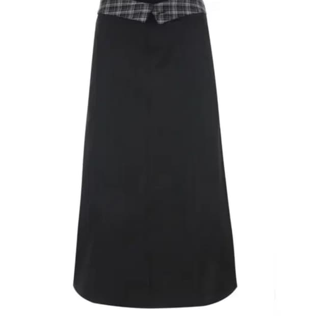 Wsc 아카이브 Folded check maxi skirt 001