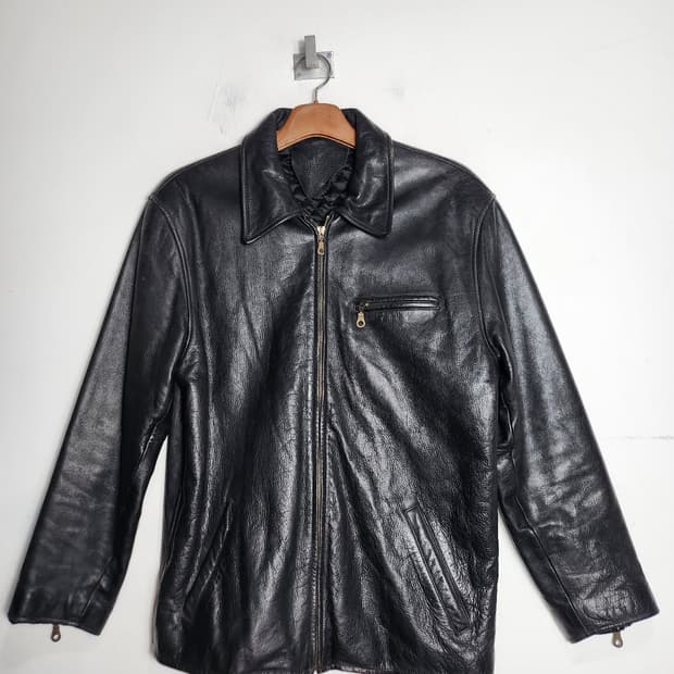 빈티지 블랙 가죽 자켓