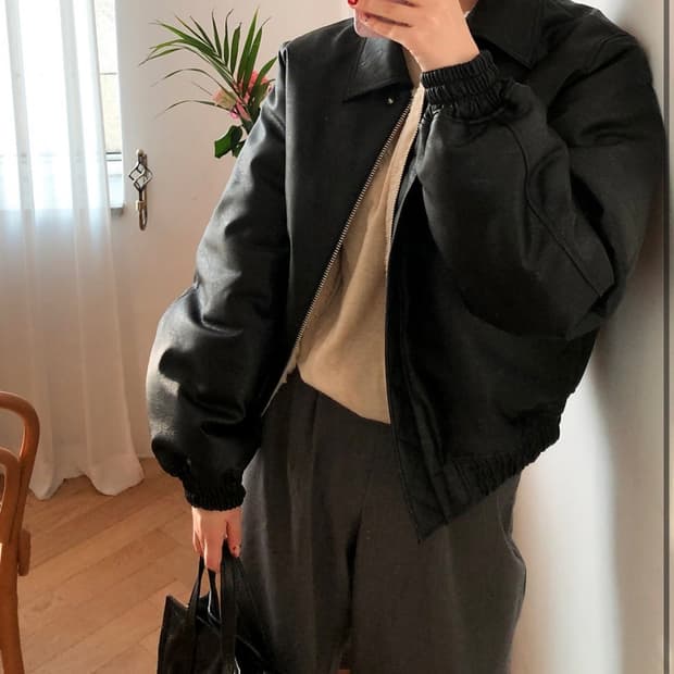 인스턴트펑크 리버시블 숏 무스탕 자켓