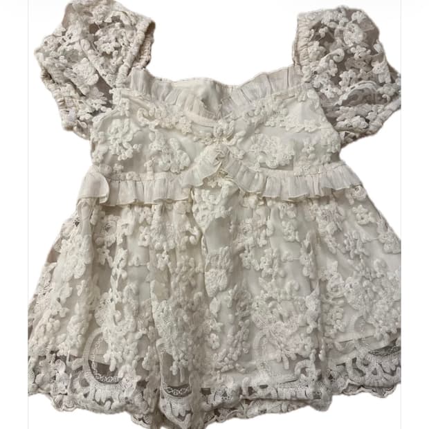 빈티지 레이스 퍼프 블라우스