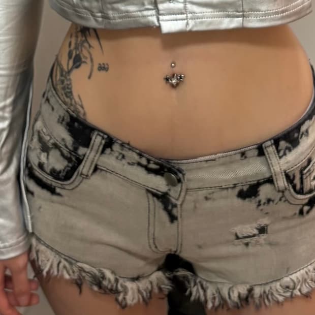 Denim hot pants