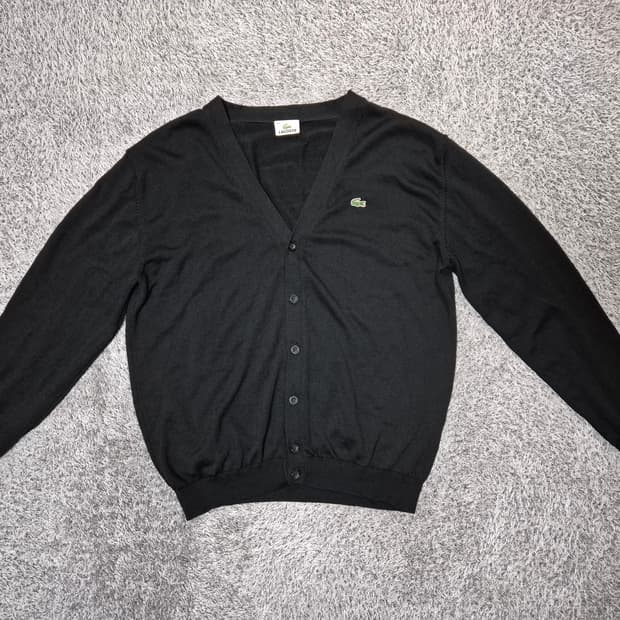 라코스테 남성 브이넥 가디건 블랙 105