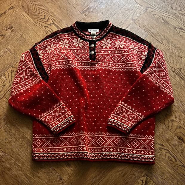 [L]90's 엘엘빈 Made in USA 노르딕 울 니트