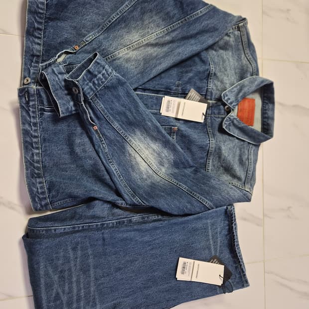 아웃스탠딩 W.W. II SELVEDGE 미디엄블루 셋업 M,S 사이즈