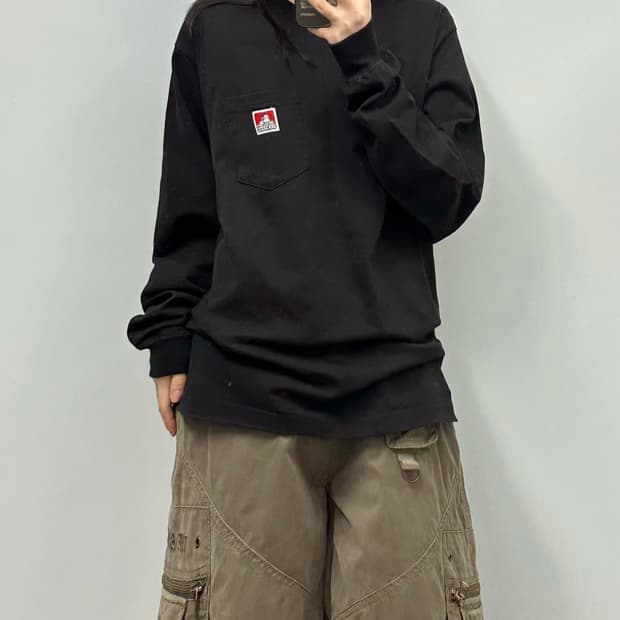 벤데이비스 블랙 롱 슬리브 긴팔티