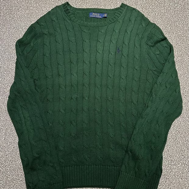 폴로랄프로렌 그린 코튼 케이블 니트 L