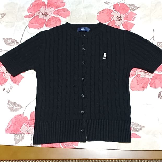 예일 크롭반팔가디건 S 여성55 가슴45 기장54