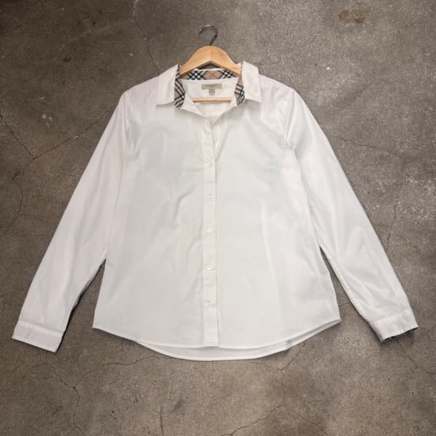버버리 체크 포인트 코튼 셔츠