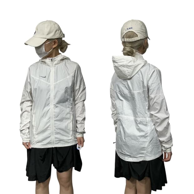 나이키 화이트 후드 바람막이 윈드러너 트랙 자켓 M
