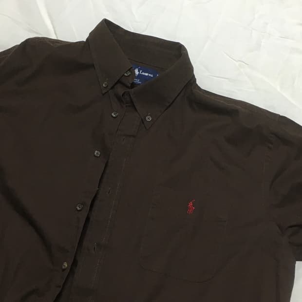 폴로 브라운 긴팔 셔츠 남방
