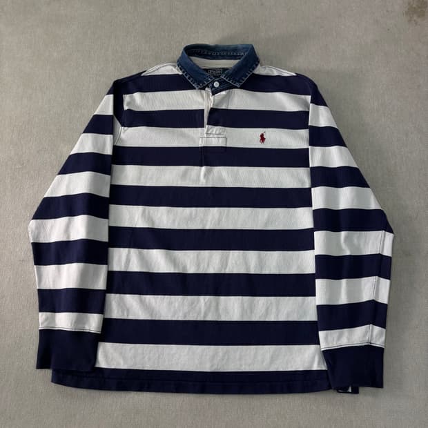 105 폴로랄프로렌 청카라 스트라이프 럭비티