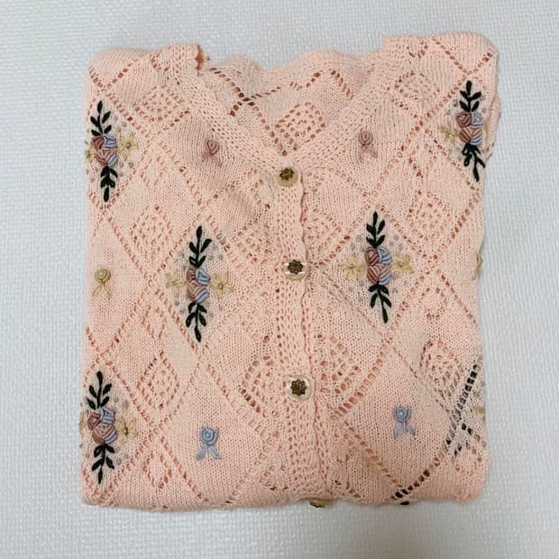 빈티니 꽃소녀 크로쉐 가디건