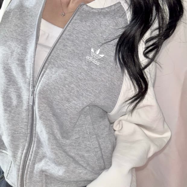 🐰아디다스 파이어버드 코튼 배색 꾸안꾸 집업🪽🤍