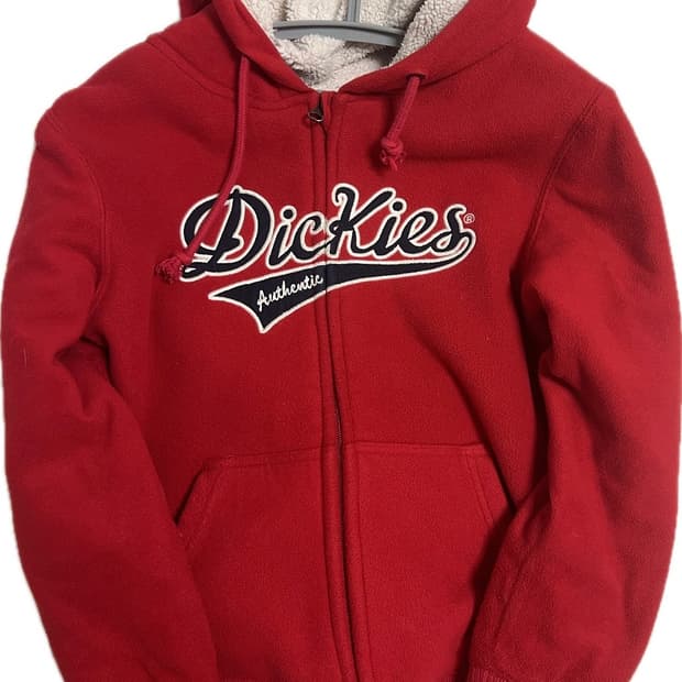 디키즈 기모 후드집업 레드 