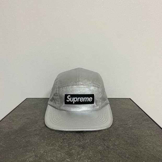(OS) 슈프림 박스로고 캠프캡 모자 워시드 실버