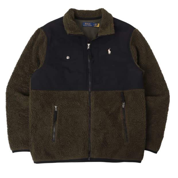 폴로 랄프로렌 QR 딥그린 하이브리드 쉐르파 플리스 자켓 