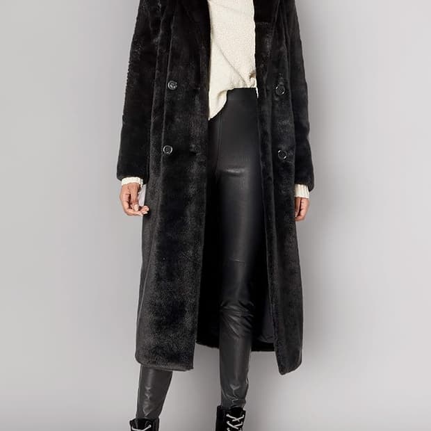 House of Harlow 1960 페이크퍼 코트 아이보리