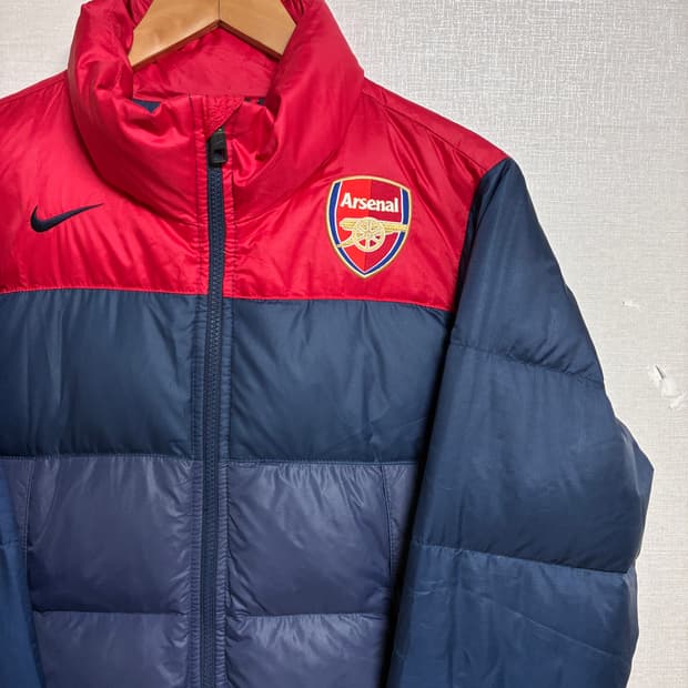 빈티지 나이키 올드스쿨 아스널 패딩 레드/네이비 XS